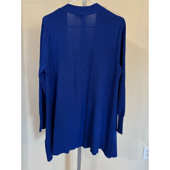 Chicos Royal Blue Sweater Open Front Cardigan Chicos Size 1 Womens Medium 8 Fall - Picture 7 of 9